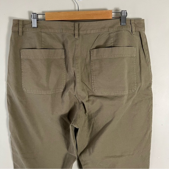 Eileen Fisher Cotton Hemp Tapered Pants in Tarragon Green Size 16 Ankle Pocketa - Picture 13 of 15